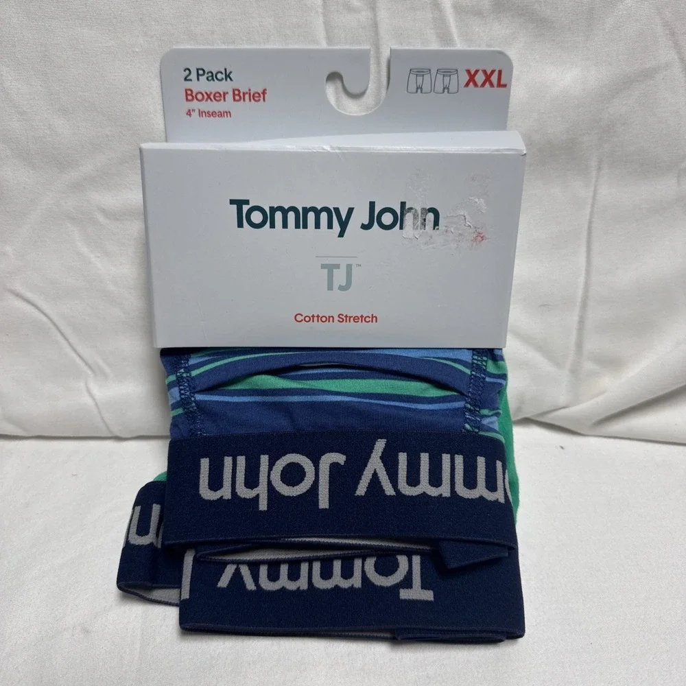 TOMMY JOHN 2pk Cotton Stretch Boxer Briefs XXL 2XL 6in inseam NEW